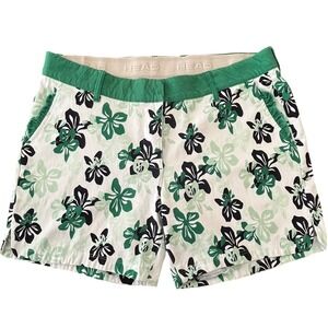 HEAD Womens Stormi 5" Golf Shorts 12 Green Floral Ruffle Pocket Tennis Casual